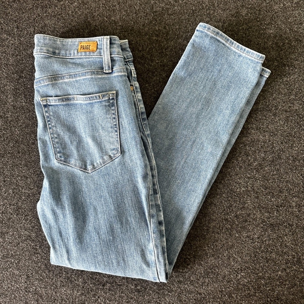 PAIGE Hoxton Slim High Rise Jeans Light Wash Blue Denim Size 29